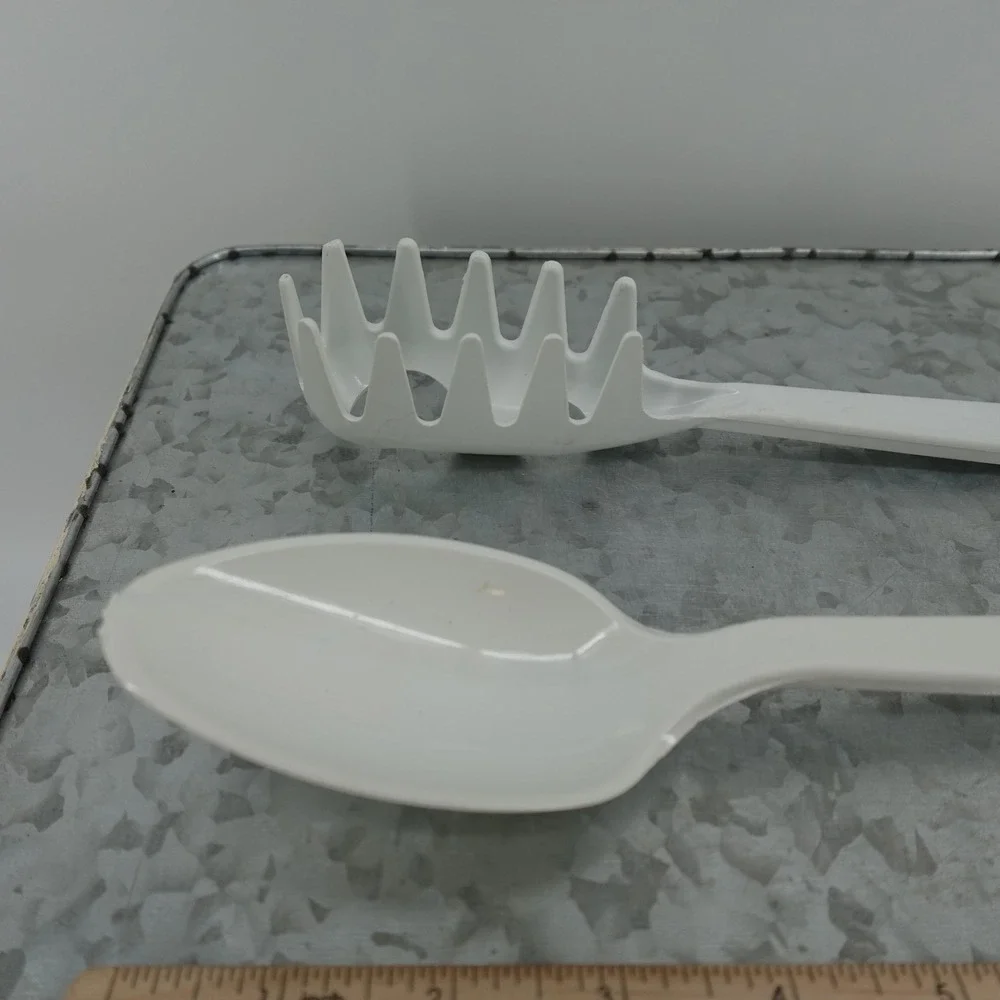 White‎ Melamine Kitchen Utensil Set Pasta Server and Serving Spoon 11.5 Inch
